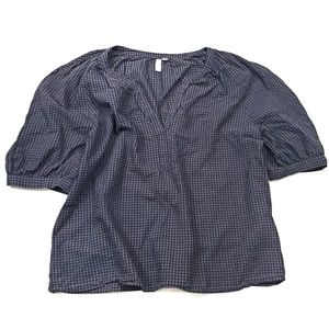 Treasure & Bond Short Sleeve Plaid Tunic Large